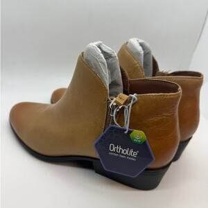Aerosoles Collaroy Boots Women's Size 9M Camel Burnished Leather SIde Zip